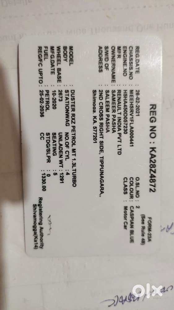 Renault Duster Petrol Rxs Cvt, 2020