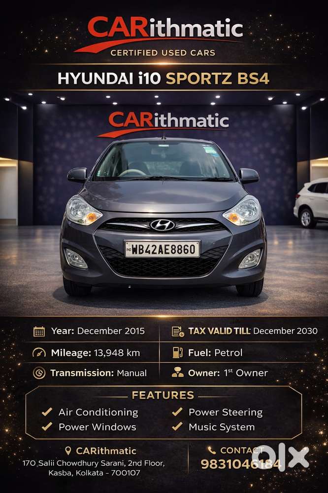 Hyundai I10 Sportz 1.1 Irde2, 2015, Petrol