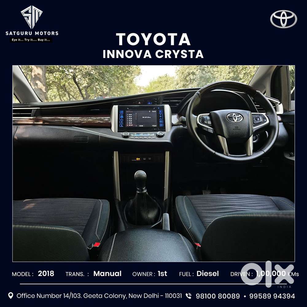 Toyota Innova Crysta 2.4 V, 2018, Diesel