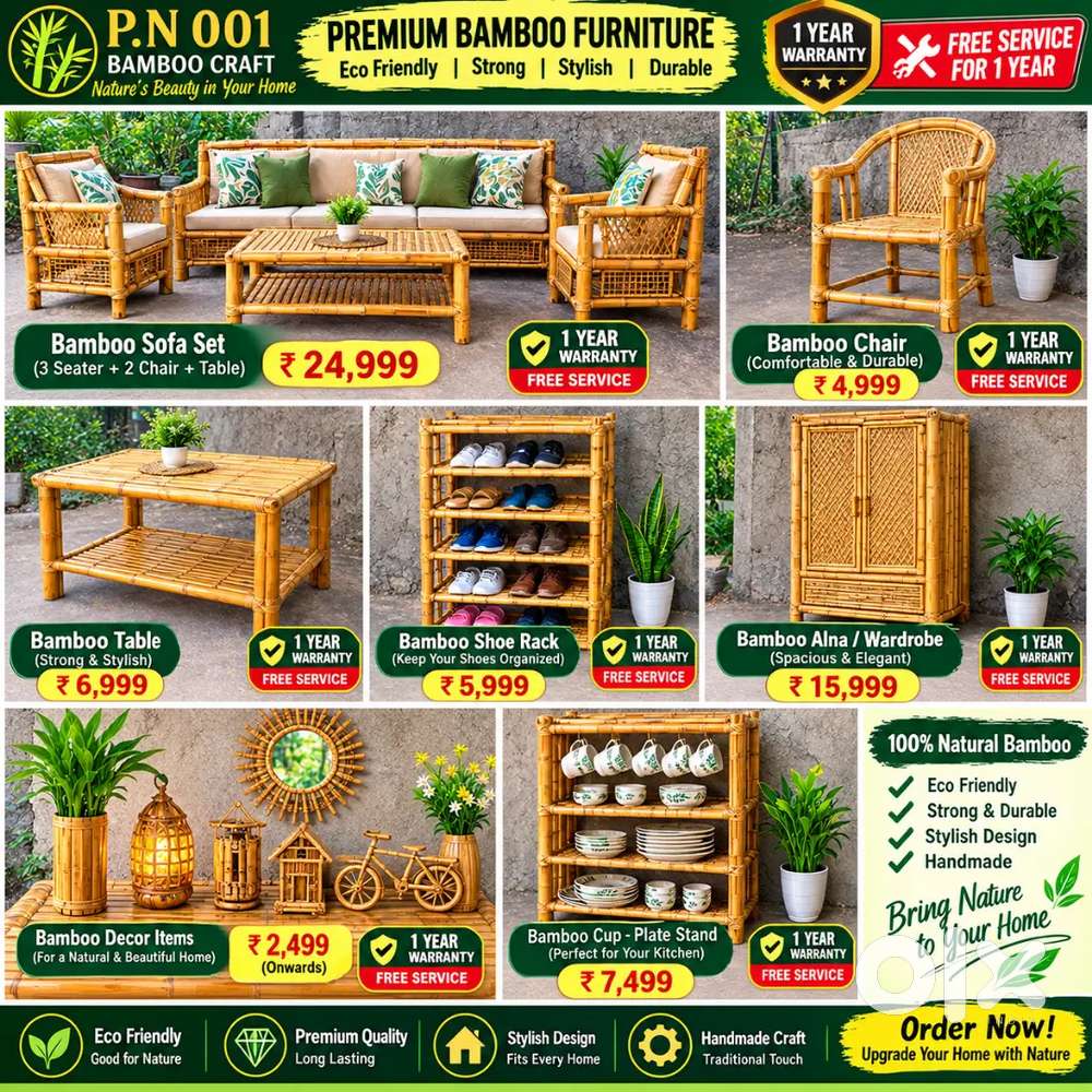 Premium quality hand made bambo farnichar