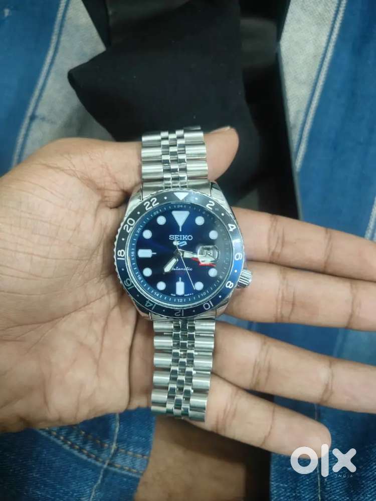 Seiko Analog Stainless Steel Blue Dial Silver Band Men & Watch-SSK003K