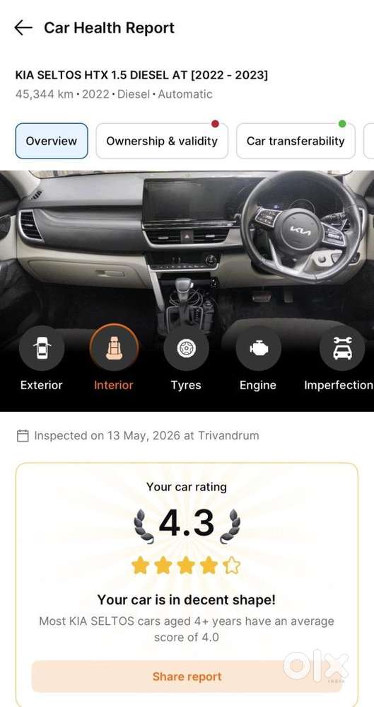 Kia Seltos 2022 Diesel At 45000 Km Driven