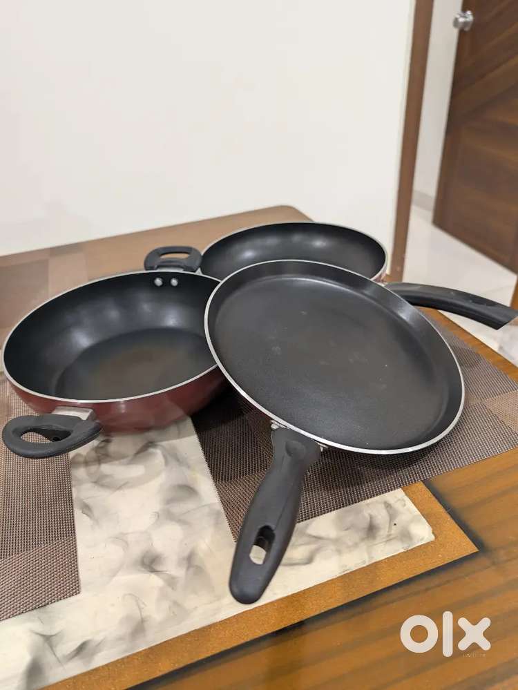 Prestige Non Stick Cookware Set  1 Year Used  All 3 Together