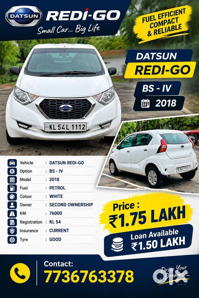 Datsun Redigo 1.0 S, 2018, Petrol