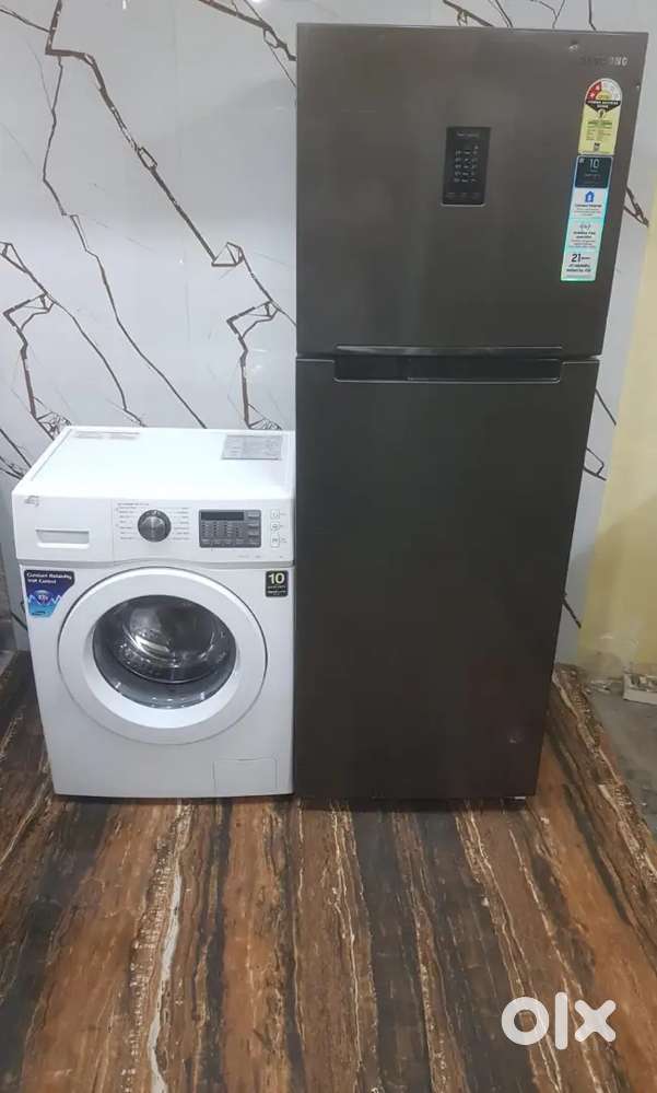 Samsung double door refrigerator nd samsung front load washing machine