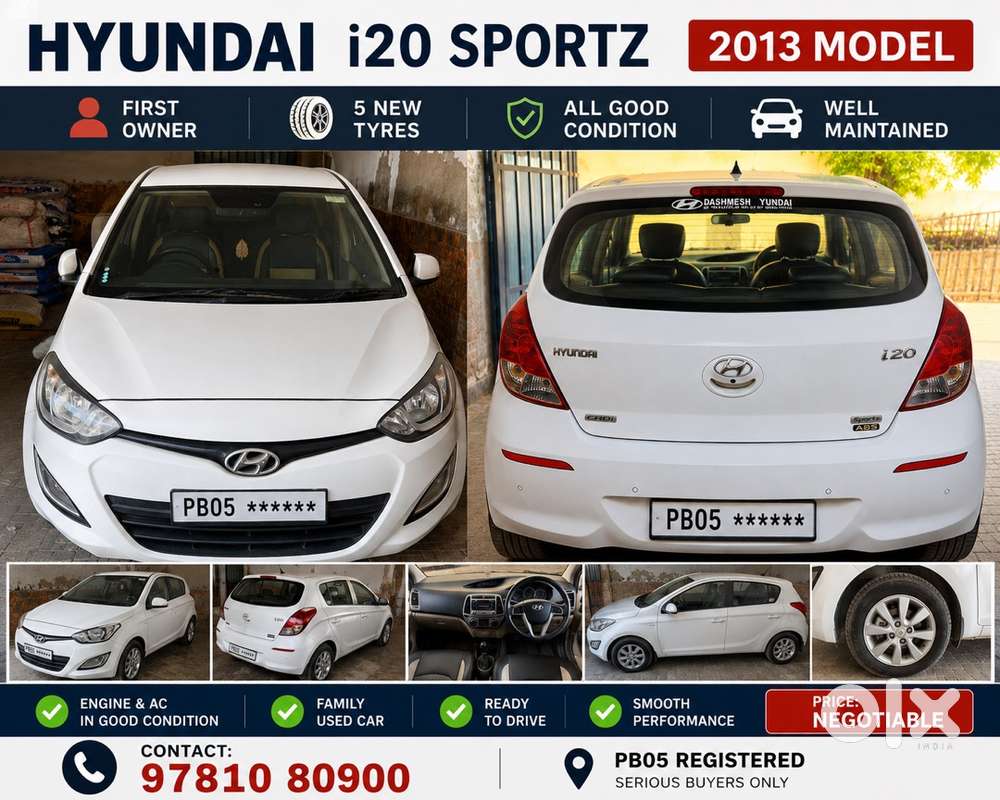 Hyundai New I20 65000 Km Driven Pb05 Ferozepur Number