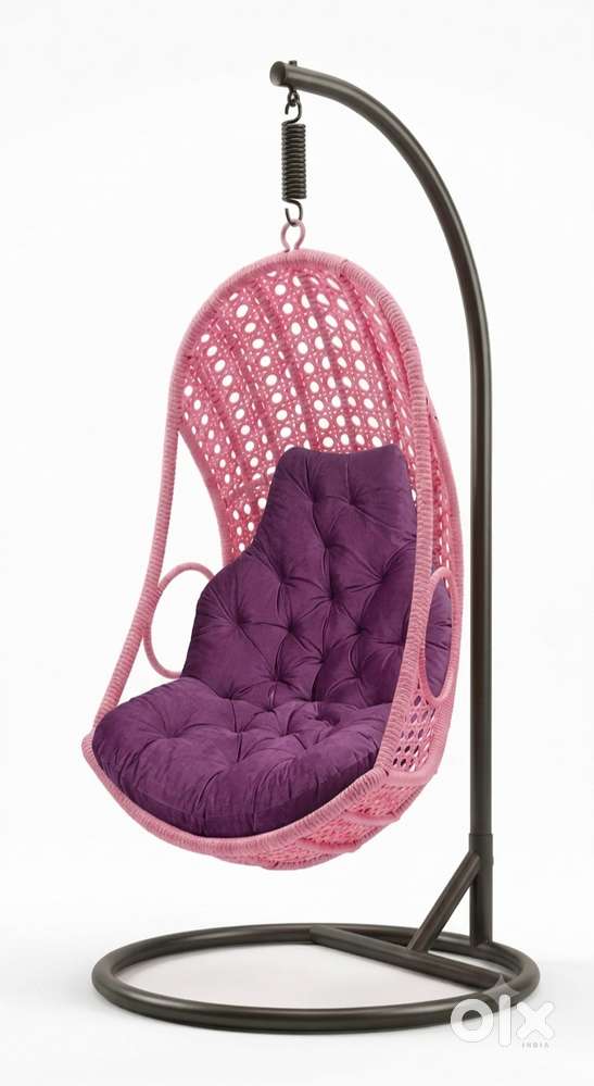 Premium Hanging Swing Chair with Stand (Free Cushion & Spring) - Brand