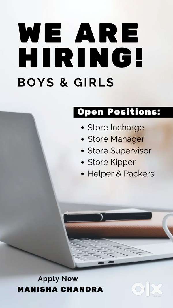 Full time job apply in helper store keeper supervisor  100% JOB HERE