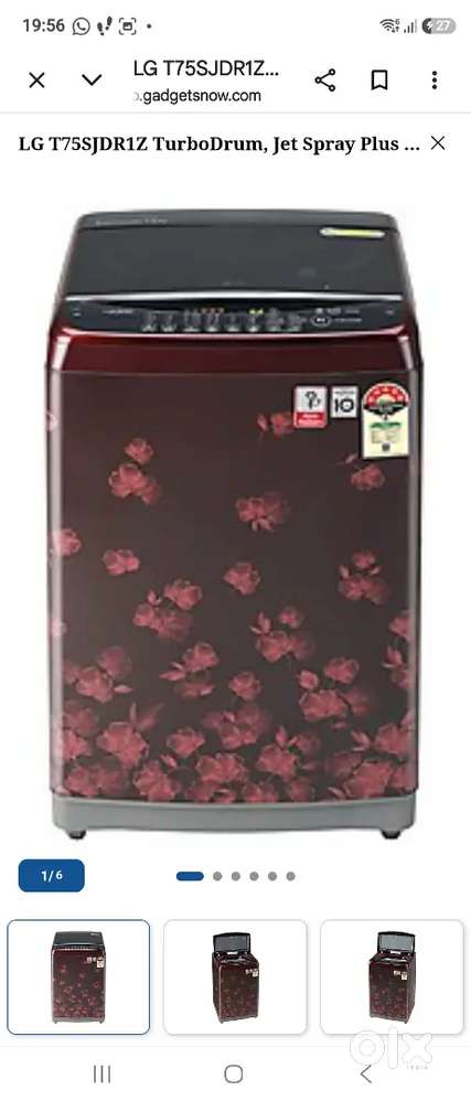 Lg top load washing machine 7 kg