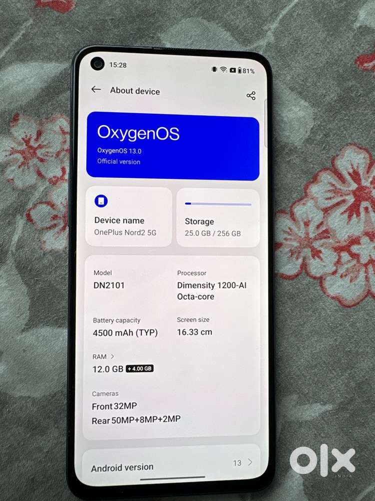 Oneplus nord 2.   12.256 gb. With bill and charger