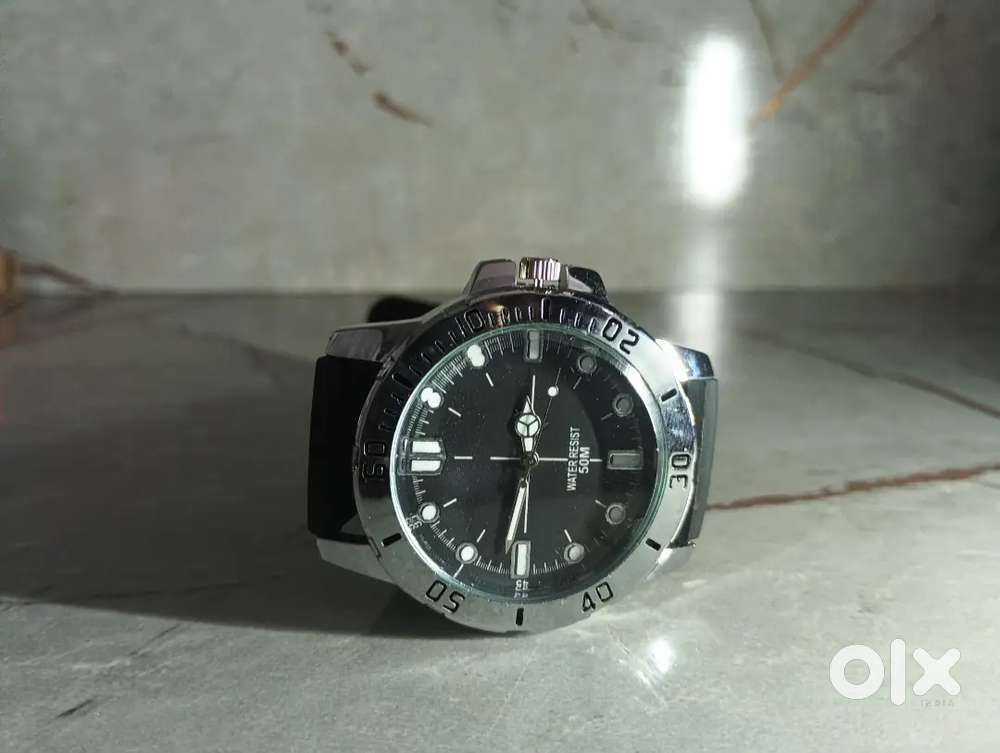 Brand New Men's Black & Silver Sports Watch | ₹350