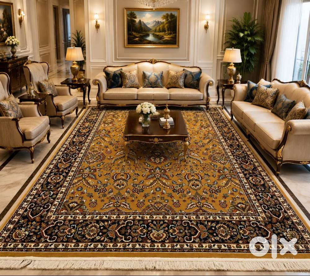 Premium Turkish Silk Rug 6x9 Ft Beautiful Designer Carpet Soft Shiny