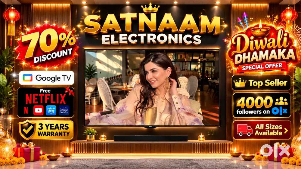 70% OFF NEW BRAND SMART LED TV+ GOOGLE TV WITH LIVE CHANNEL