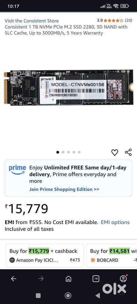 1TB SSD Consistent - PCIe NVME SSD - Fix Price