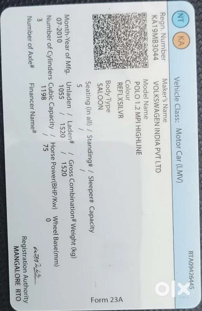 Volkswagen Polo 2010 Petrol 93000 Km Driven