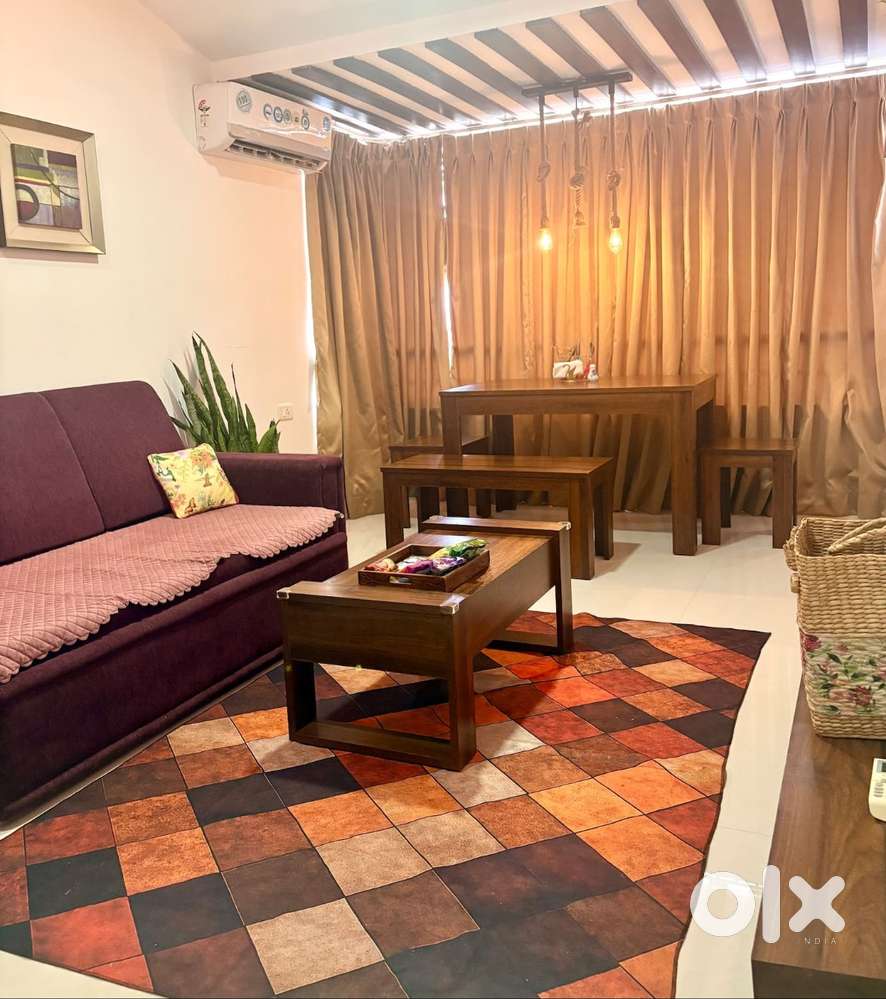 5 mins to Colva beach, 1 BHK full furnished, Gym + Pool, gated complex