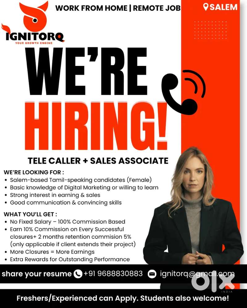 Female Tele caller+ Sales Associate wanted