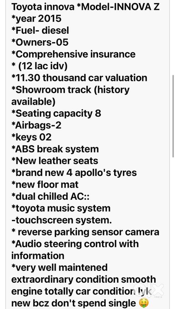 Toyota Innova Diesel 2015