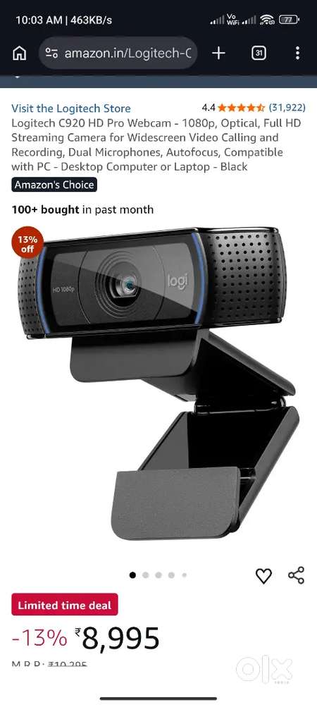 Full HD USB Webcam for PC/Laptop &ndash; Excellent Condition