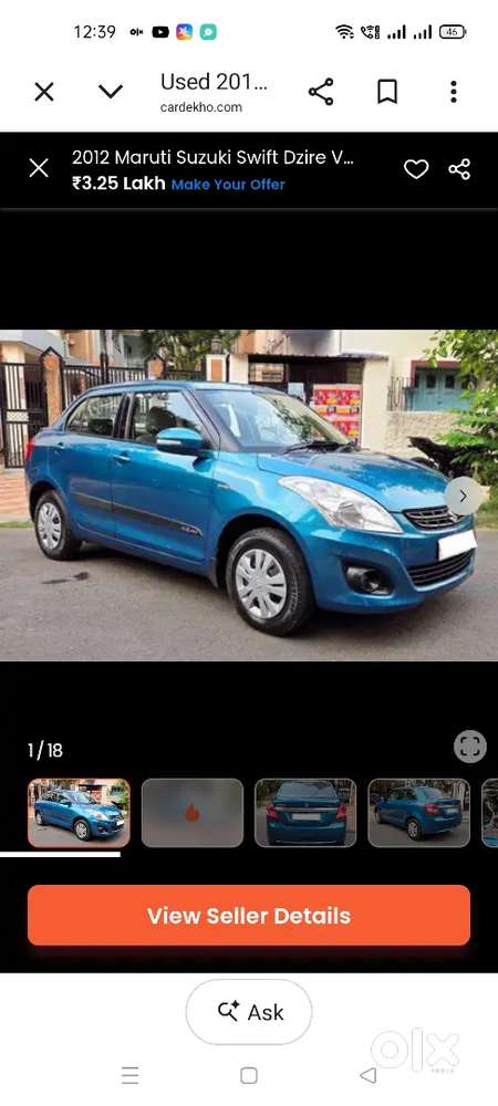 Swift Dzire Maruti 2012 In Well Maintained Condition