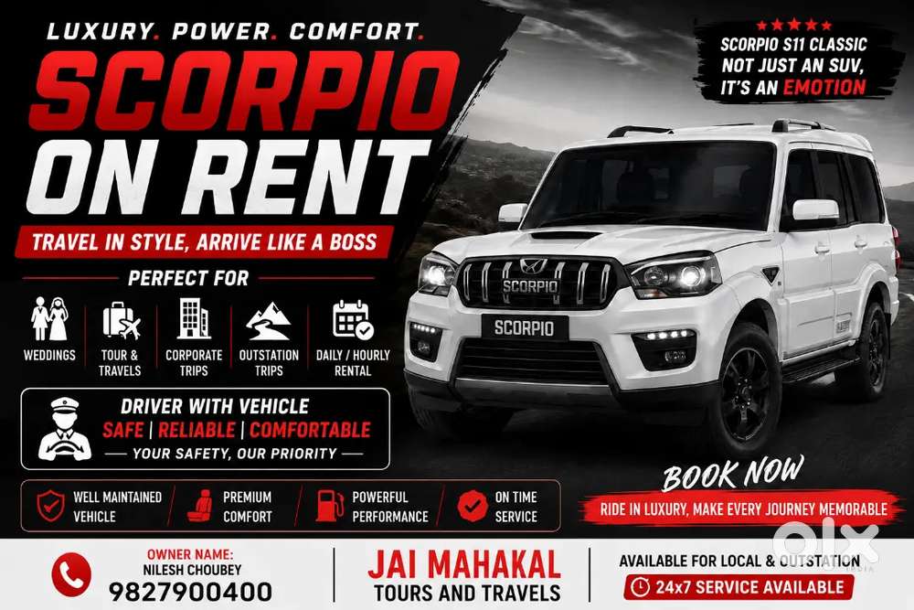 Mahindra Scorpio 2.2 Classic 2024 And Also Available In Rent