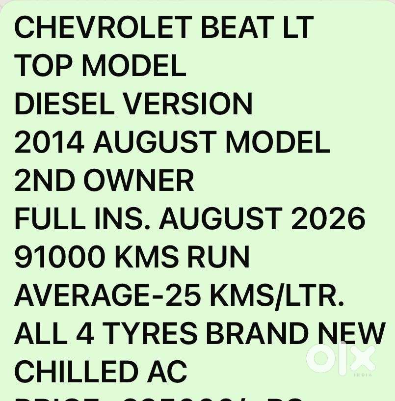 Chevrolet Beat Diesel Lt, 2014, Diesel