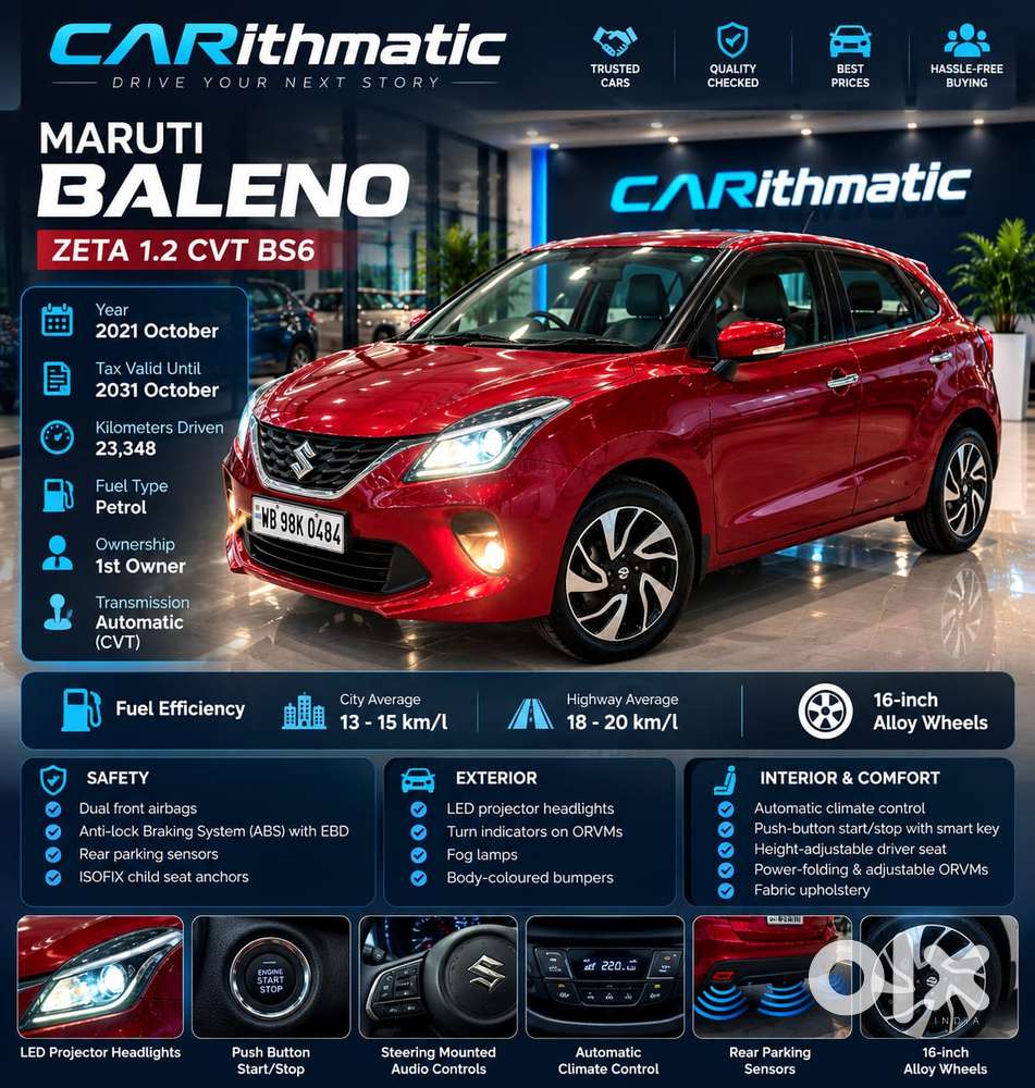 Maruti Suzuki Baleno Zeta Cvt, 2021, Petrol