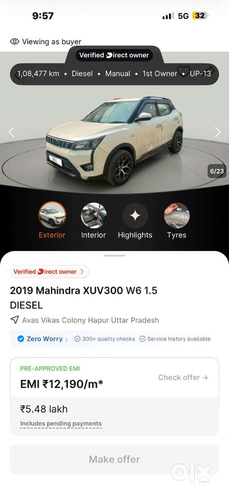 Mahindra Xuv300 2019 Diesel Well Maintained