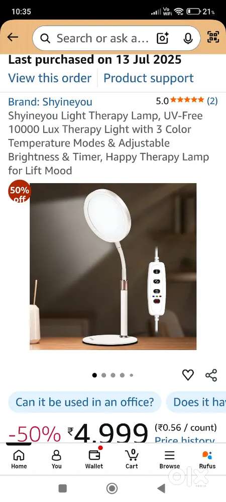 3 colour Sun Lamp 10000 Lux