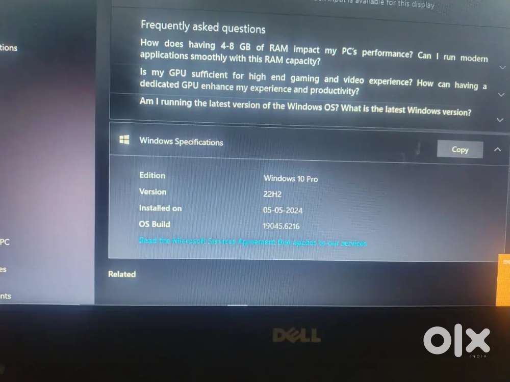 Dell laptop i5 7th Gen 4gb ram 250gb ssd Computers Laptops