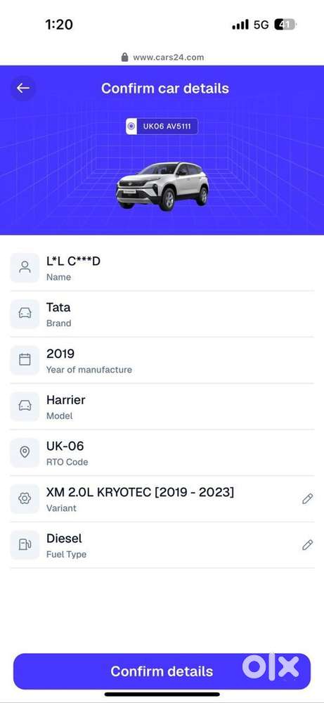 Tata Harrier 2.0 Diesel 2019