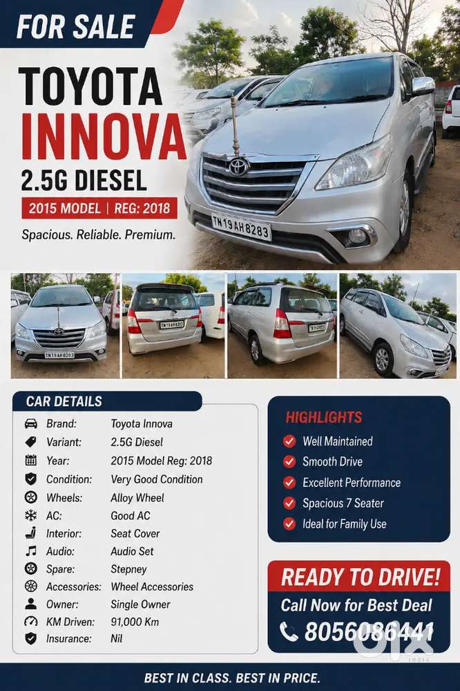 Toyota Innova 2018 Diesel Well Maintained