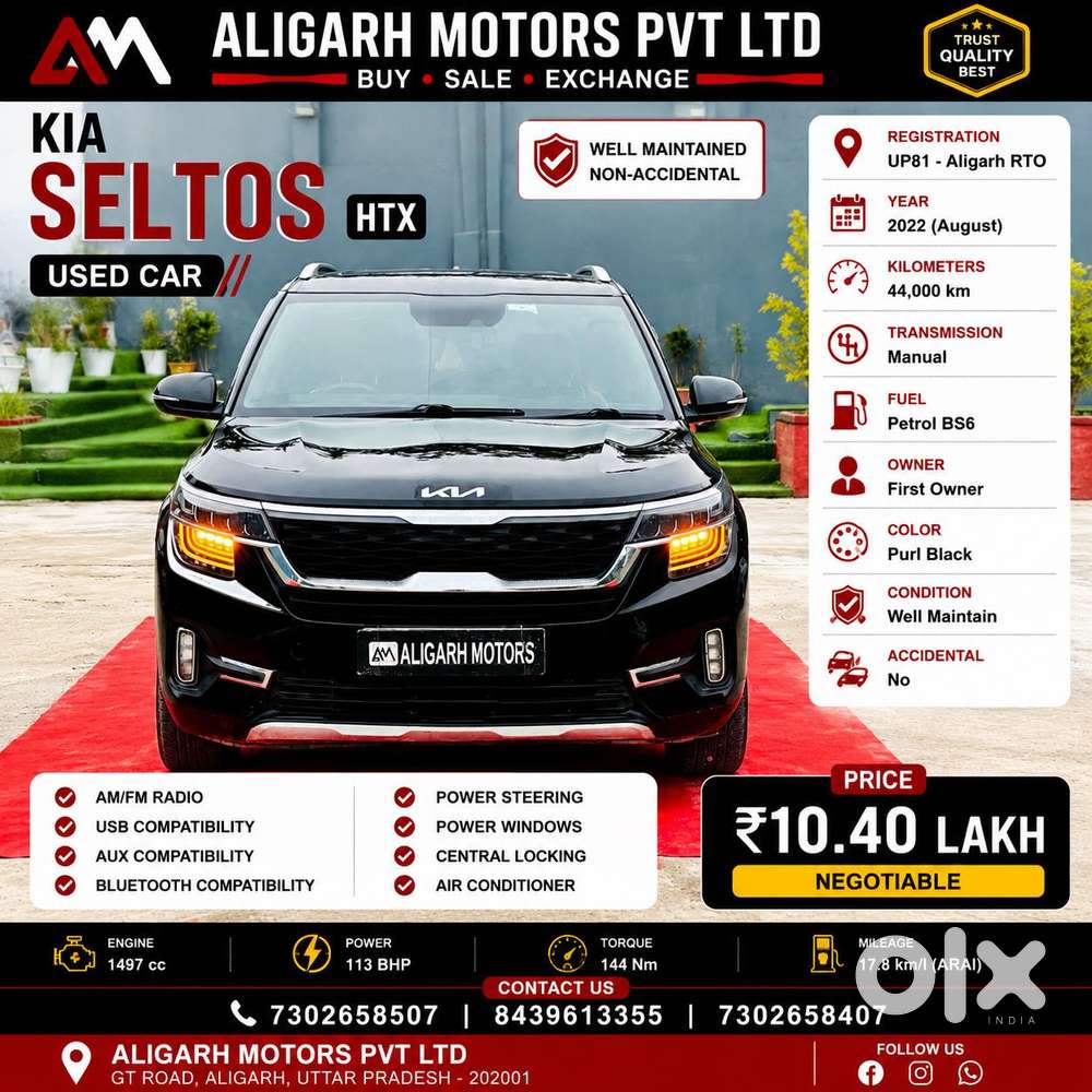 Kia Seltos Htx 1.5 Petrol Mt, 2022, Petrol