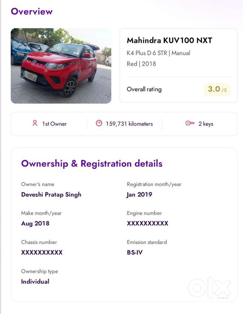 Mahindra Kuv100 Nxt 2019 Diesel Well Maintained
