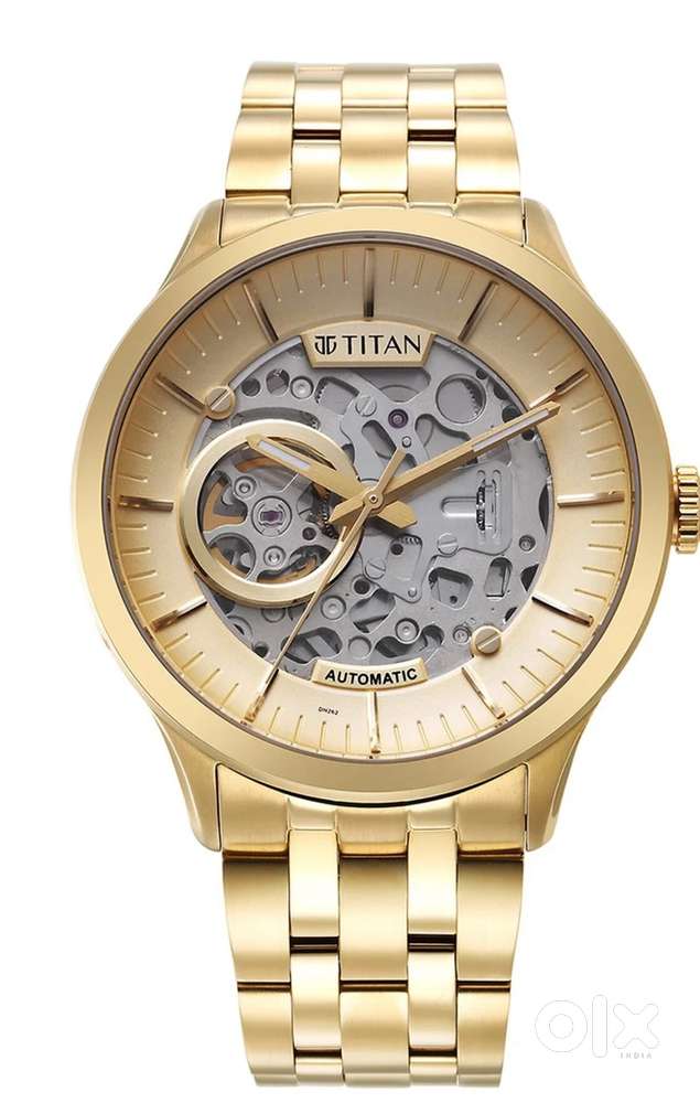 Titan Gold Automatic Skleton Watch Men 1825407838