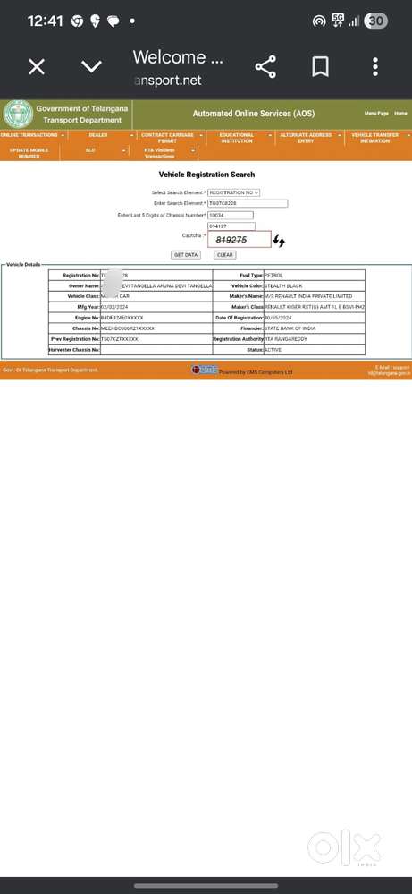 Renault Kiger Rxt Opt, 2024, Petrol