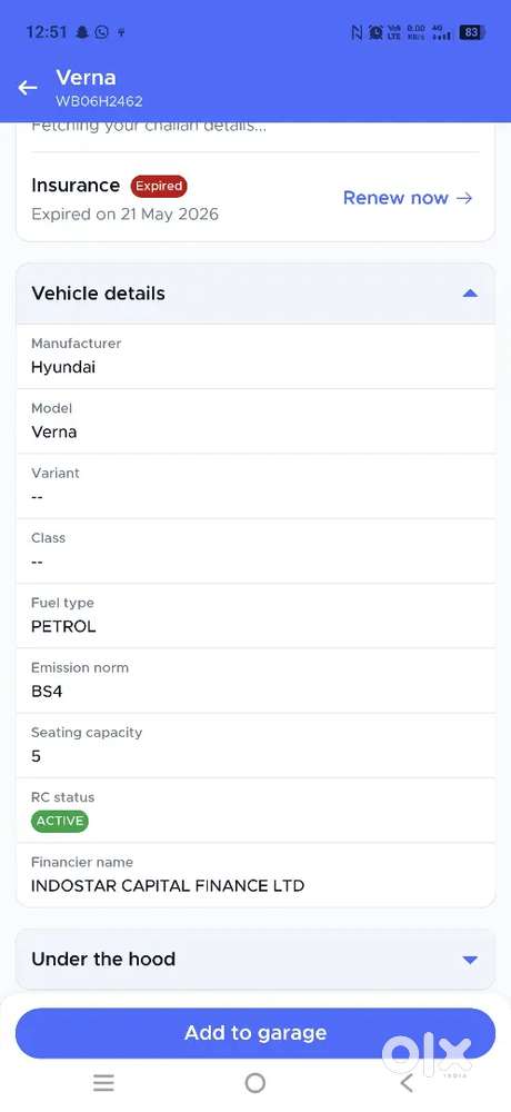Hyundai Verna 1.6 Sx 2011 (insurance Fail)
