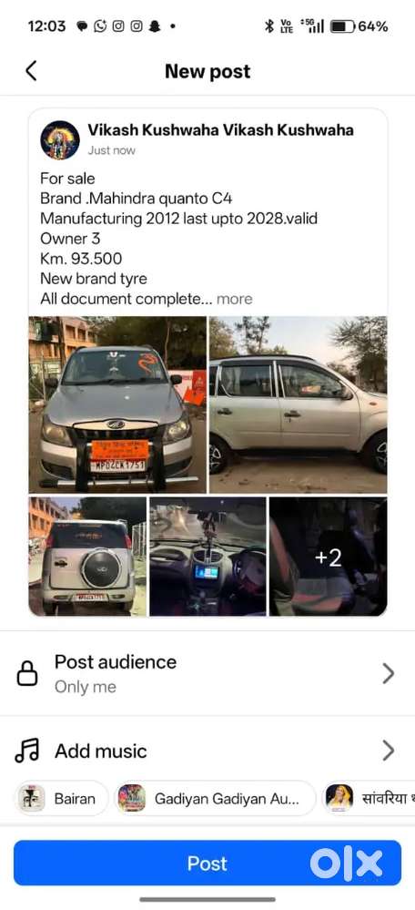 Tyre Naye H 4ro Battry New H Fresh Condition H Gaadi Ki