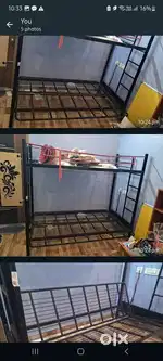 Wooden sofa and bunker bed
