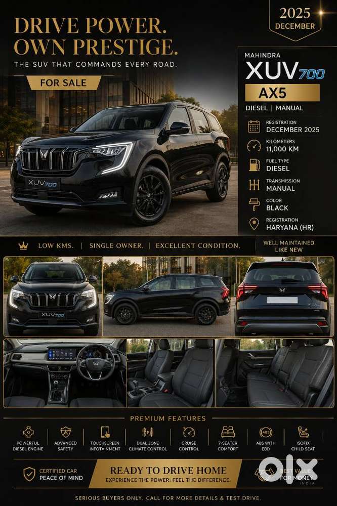 Mahindra Xuv700 2.2 Ax 5 Diesel Mt 7 Str, 2025, Diesel