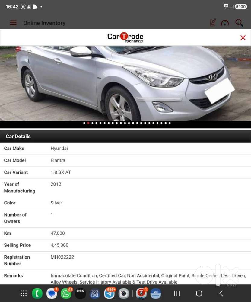 Hyundai New Elantra 1.8 Sx At Vtvt, 2012, Petrol