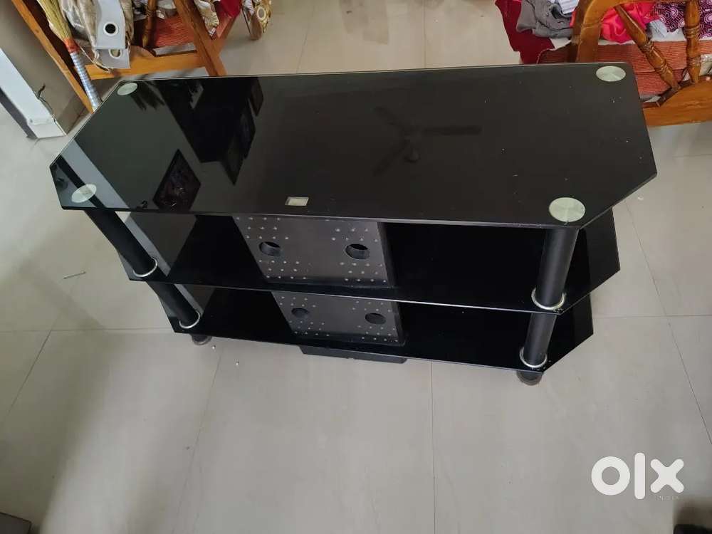 Glass TV unit stand