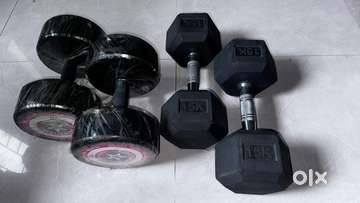 Newly condition Original rubber 10 Kg and 15 Kg dumbell set Gym Fitness 1783773595