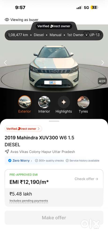 Mahindra Xuv300 2019 Diesel Well Maintained