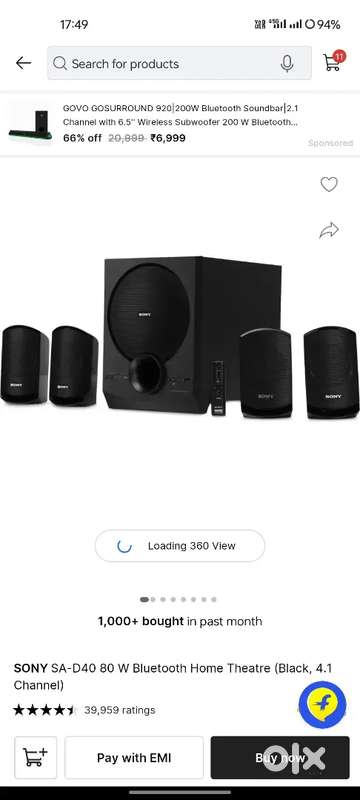 Sony sa hot sale d40 80w