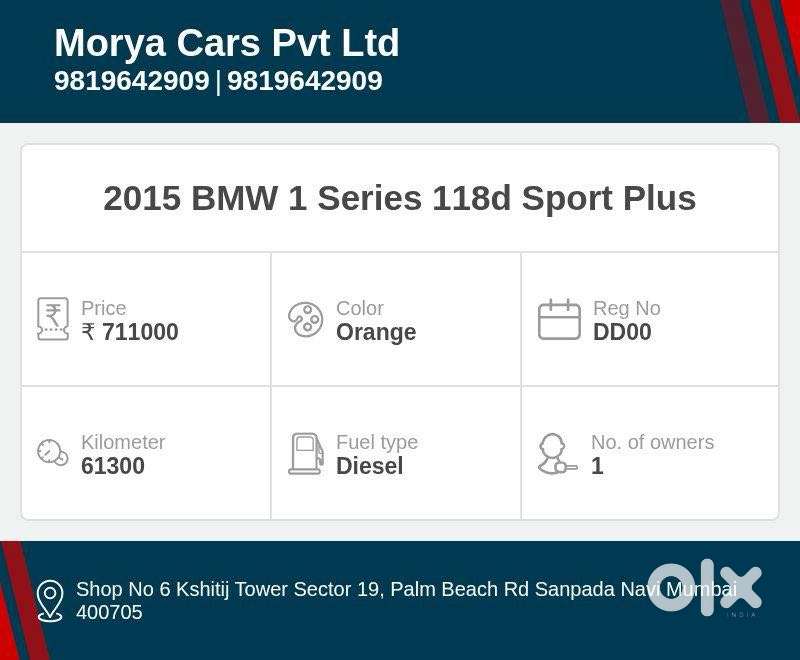 Bmw 1 Series 118d Sport Plus, 2015, Diesel