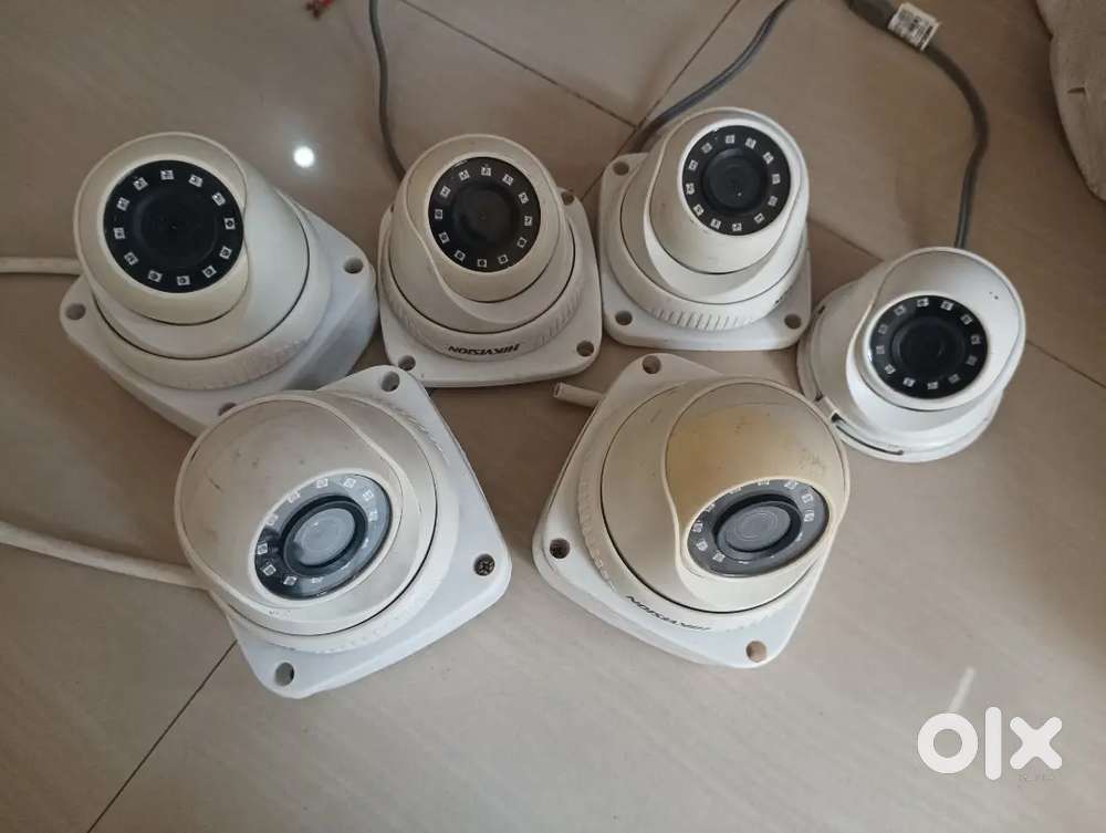 6 Pcs Hikvision Dome CCTV Cameras | Working | No Audio | Full HD
