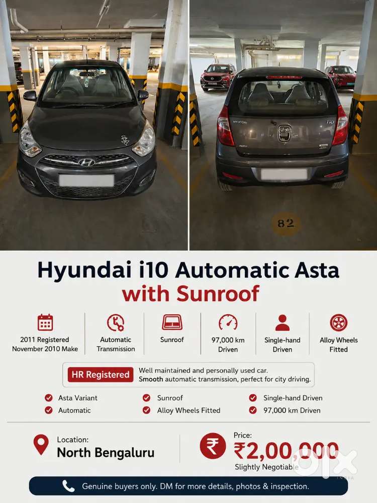 Hyundai I10 Asta 2011 Automatic With Sunroof
