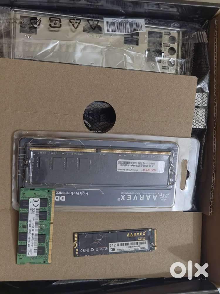 Gegabyte H610m k , aarvex ddr4 ram 8gb 3200mhz, aarvex 512gb Gen3 SSD