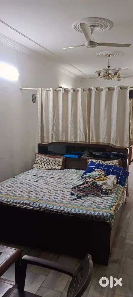 One room set furnished with ac double bed mattress fridge geysr cupbod